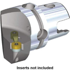 Kennametal - Left Hand Cut, Size KM40, RN.. Insert Compatiblity, Internal or External Modular Turning & Profiling Cutting Unit Head - 27mm Ctr to Cutting Edge, 40mm Head Length, Through Coolant, Series M-Clamping - Top Tool & Supply