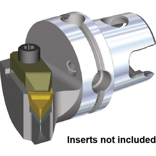 Kennametal - V.GR.. Insert, 40mm Head Length, Modular Grooving Cutting Unit Head - Right Hand Cut, System Size KM40, Through Coolant, Series Top Notch - Top Tool & Supply