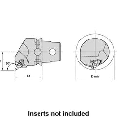 Kennametal - Insert Style LT 22NR, 50mm Head Length, Right Hand Cut, Internal Modular Threading Cutting Unit Head - System Size KM50TS, 35mm Center to Cutting Edge, Series LT Threading - Top Tool & Supply