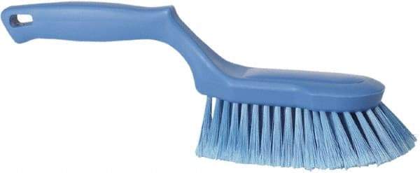 Vikan - 2" Bristle Length, Polyester Wash Brush - 5-13/16" Long x 5" Wide Head, 13-1/2" OAL, Blue, Polypropylene Block - Top Tool & Supply