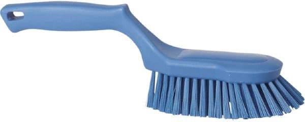 Vikan - 1-1/2" Bristle Length, Polyester Scrub Brush - 5-5/8" Long x 5" Wide Head, 13-1/2" OAL, Blue, Polypropylene Block - Top Tool & Supply