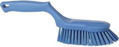 Vikan - 1-1/2" Bristle Length, Polyester Scrub Brush - 5-5/8" Long x 5" Wide Head, 13-1/2" OAL, Blue, Polypropylene Block - Top Tool & Supply