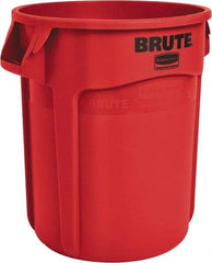 Rubbermaid - 20 Gal Red Round Trash Can - Polyethylene, 22.88" High - Top Tool & Supply