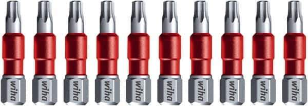 Wiha - T30 Torx Bit - 1/4" Hex Drive, 1-9/64" OAL - Top Tool & Supply