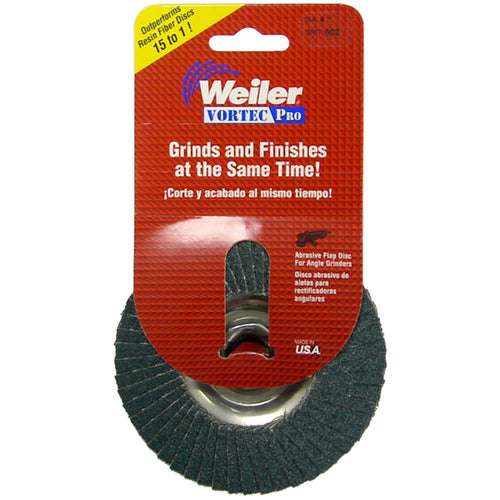 ‎4″ Vortec Pro Abrasive Flap Disc, Aluminum Backing, 36Z, 5/8″-11 UNC Nut, Retail Pack - Top Tool & Supply