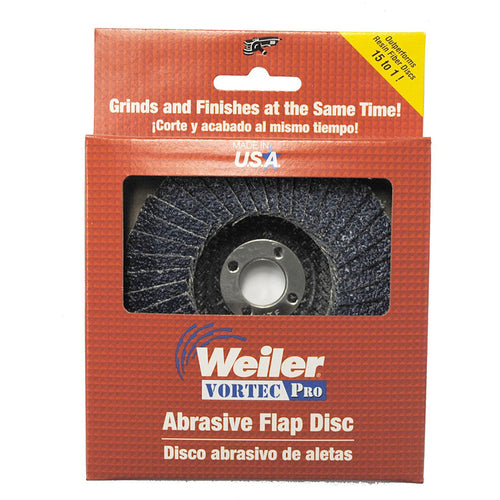 4″ Vortec Pro Abrasive Flap Disc, Phenolic Backing, 36Z, 5/8″ Arbor Hole, Retail Pack - Top Tool & Supply