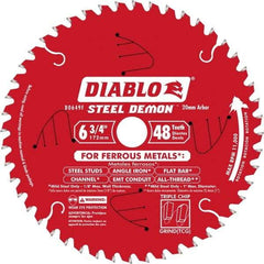 Freud - 6-3/4" Diam, 20mm Arbor Hole Diam, 48 Tooth Wet & Dry Cut Saw Blade - Carbide-Tipped, Burr-Free Action, Standard Round Arbor - Top Tool & Supply