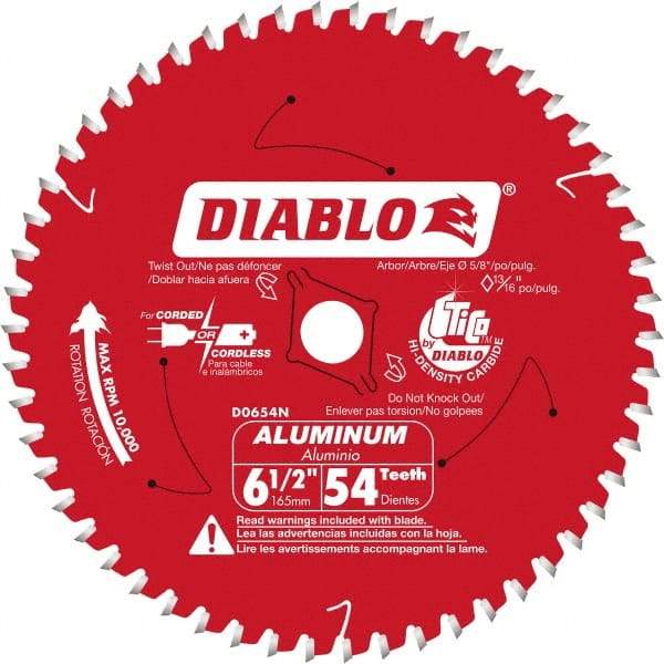 Freud - 6-1/2" Blade Diam, 56 Teeth, Carbide-Tipped Cold Saw Blade - 5/8" Arbor Hole Diam, 0.045" Blade Thickness - Top Tool & Supply