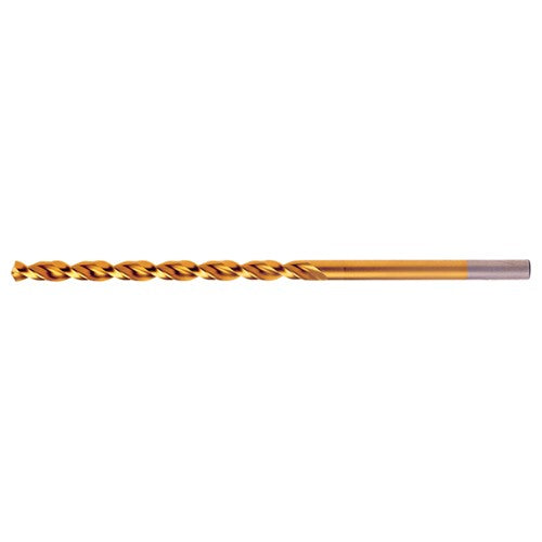 3.00mm RHS / RHC HSS-CO 8% (M42) 135 Degree Split Point Q-Cobalt Wide Land Parabolic Taper Length Drill - TiN - Exact Industrial Supply