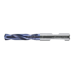 Screw Machine Length Drill Bit: 0.2638″ Dia, 140 °, Solid Carbide Coated, Right Hand Cut, Spiral Flute, Straight-Cylindrical with Weldon Flat Shank, Series DC150-03-D1