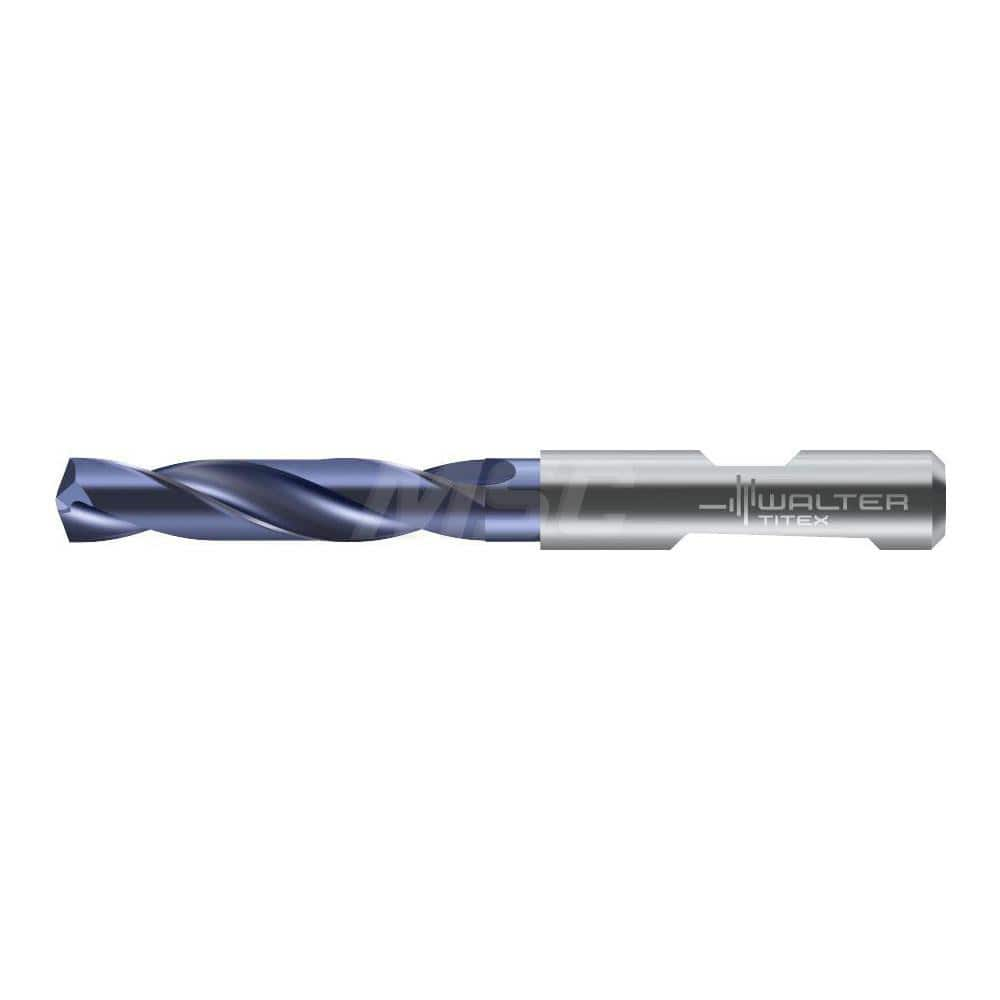 Screw Machine Length Drill Bit: 0.3583″ Dia, 140 °, Solid Carbide Coated, Right Hand Cut, Spiral Flute, Straight-Cylindrical with Weldon Flat Shank, Series DC150-03-D0