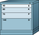 Table-Standard Cabinet - 4 Drawers - 30 x 28-1/4 x 30-1/8" - Multiple Drawer Access - Top Tool & Supply