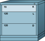 Table-Standard Cabinet - 3 Drawers - 30 x 28-1/4 x 30-1/8" - Multiple Drawer Access - Top Tool & Supply