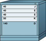 Table-Standard Cabinet - 5 Drawers - 30 x 28-1/4 x 30-1/8" - Multiple Drawer Access - Top Tool & Supply