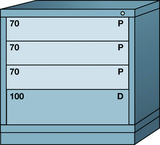 Table-Standard Cabinet - 4 Drawers - 30 x 28-1/4 x 30-1/8" - Multiple Drawer Access - Top Tool & Supply