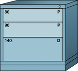 Table-Standard Cabinet - 3 Drawers - 30 x 28-1/4 x 30-1/8" - Multiple Drawer Access - Top Tool & Supply