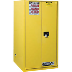 Justrite - 2 Door 5 Shelf 96 Gal Safety Cabinet for Combustible Liquids - Exact Industrial Supply