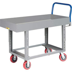 Little Giant - 2,000 Lb Capacity Steel Platform Truck - Steel Deck, 24" OAW, 49-1/2" Platform Length, Polyurethane Casters - Top Tool & Supply