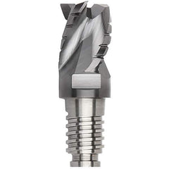 Kennametal - 3/4" Diam, 9/16" LOC, 3 Flute, 0.015" Corner Radius End Mill Head - Solid Carbide, AlTiN Finish, Duo-Lock 20 Connection, Spiral Flute, 35° Helix, Centercutting - Top Tool & Supply