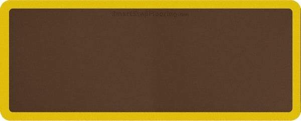 Smart Step - 5' Long x 2' Wide, Dry Environment, Anti-Fatigue Matting - Brown with Yellow Borders, Urethane with Urethane Sponge Base, Beveled on All 4 Sides - Top Tool & Supply