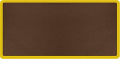 Smart Step - 6' Long x 3' Wide, Dry Environment, Anti-Fatigue Matting - Brown with Yellow Borders, Urethane with Urethane Sponge Base, Beveled on All 4 Sides - Top Tool & Supply