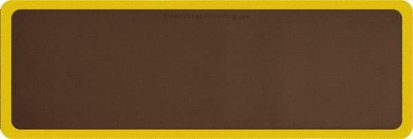 Smart Step - 6' Long x 2' Wide, Dry Environment, Anti-Fatigue Matting - Brown with Yellow Borders, Urethane with Urethane Sponge Base, Beveled on All 4 Sides - Top Tool & Supply