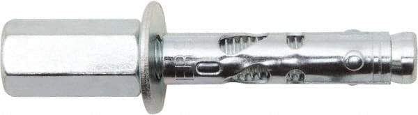 Powers Fasteners - 3/8" Diam, 3/8" Drill, 1-7/8" OAL, 2" Min Embedment Sleeve Concrete Anchor - 1018 Steel, Zinc-Plated Finish, Hex Head, Hex Drive, 1-7/8" Thread Length - Top Tool & Supply