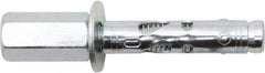 Powers Fasteners - 1/4" Diam, 5/16" Drill, 1-1/2" OAL, 2" Min Embedment Sleeve Concrete Anchor - 1018 Steel, Zinc-Plated Finish, Hex Head, Hex Drive, 1-1/2" Thread Length - Top Tool & Supply