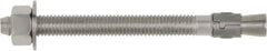 Powers Fasteners - 3/4" Diam, 3/4" Drill, 6-1/4" OAL, 3-3/8" Min Embedment Wedge Expansion Concrete Anchor - 316 Stainless Steel, Hex Head, Hex Drive, 4-3/8" Thread Length - Top Tool & Supply