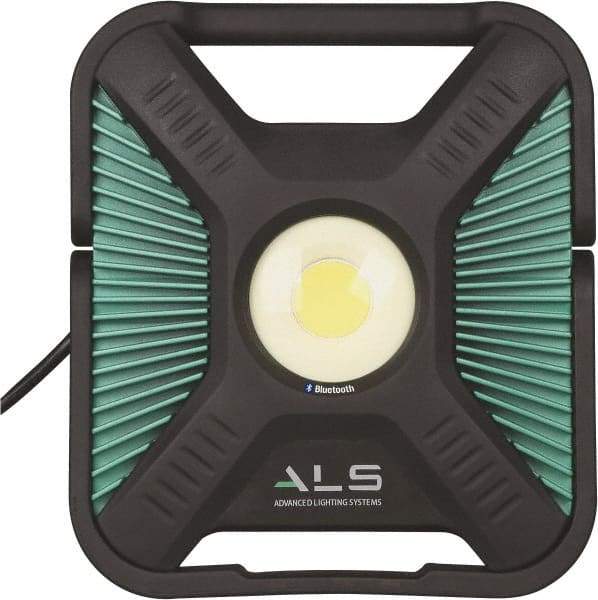 Advanced Lighting Systems - Black & Turquoise Spot Light with Bluetooth - 10,000 Lumens, Corded, LED Lamp - Top Tool & Supply