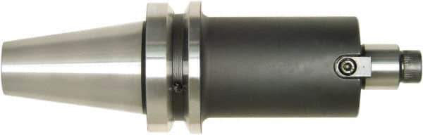 Bilz - BT40 Taper Shank 1-1/2" Pilot Diam Shell Mill Holder - 2.36" Flange to Nose End Projection, 3.38" Nose Diam, 3/4-16 Lock Screw, Through-Spindle Coolant - Exact Industrial Supply