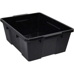 Quantum Storage - 50 Lb Load Capacity Black Polypropylene Tote Container - Stacking, Nesting, 7.8" Long x 15.9" Wide x 21" High - Top Tool & Supply