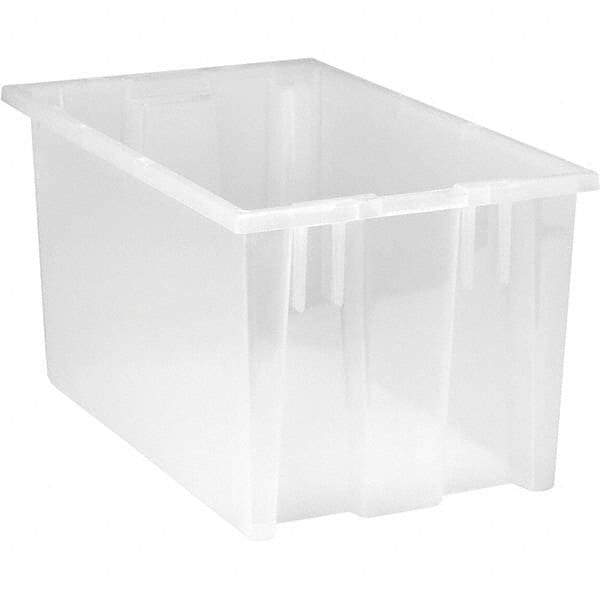 Quantum Storage - 90 Lb Load Capacity Clear Polypropylene Tote Container - Stacking, Nesting, 9" Long x 11" Wide x 18" High - Top Tool & Supply