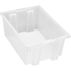 Quantum Storage - 65 Lb Load Capacity Clear Polypropylene Tote Container - Stacking, Nesting, 8" Long x 13-1/2" Wide x 19-1/2" High - Top Tool & Supply