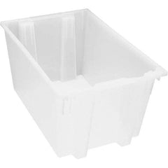 Quantum Storage - 100 Lb Load Capacity Clear Polypropylene Tote Container - Stacking, Nesting, 15" Long x 19-1/2" Wide x 29" High - Top Tool & Supply