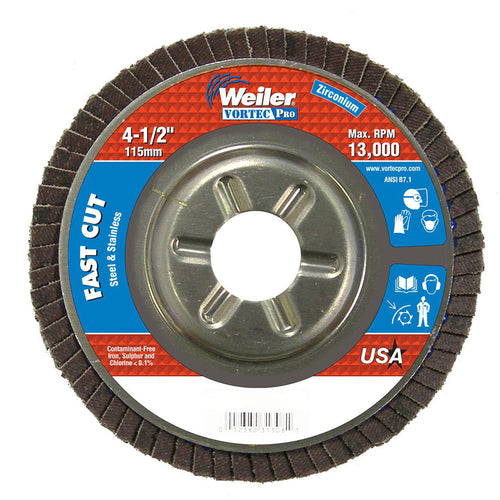 ‎4-1/2″ Vortec Pro Abrasive Flap Disc, Angled, Aluminum Backing, 60Z, 7/8″ Arbor Hole - Top Tool & Supply