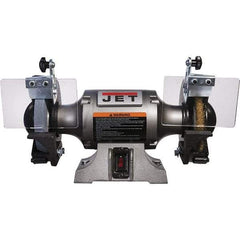 Jet - 6" Wheel Diam, 1/2 hp Bench Grinder - 1/2" Arbor Hole Diam, 1 Phase, 3,450 Max RPM, 115 Volts - Top Tool & Supply