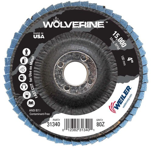 4″ Vortec Pro Abrasive Flap Disc, Angled, Phenolic Backing, 80Z, 5/8″ Arbor Hole - Top Tool & Supply