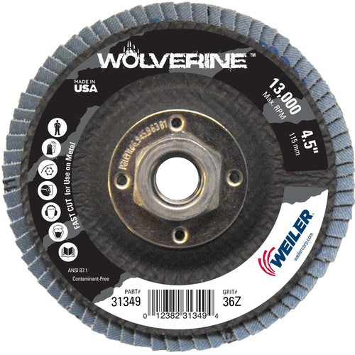 4-1/2″ Vortec Pro Abrasive Flap Disc, Angled, Phenolic Backing, 36Z, 5/8″-11 Arbor Hole - Top Tool & Supply