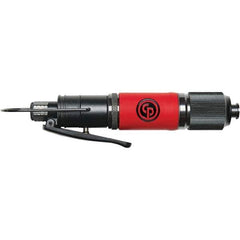 Chicago Pneumatic - 1/4" Bit Holder, 1,300 RPM, Pistol Grip Handle Air Screwdriver - 2-1/2 to 5.8 Ft/Lb Torque, 1/4" Inlet, 14.8 CFM - Top Tool & Supply