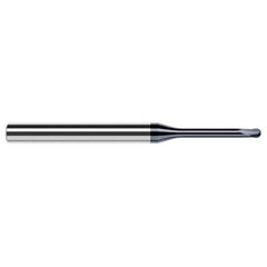 ‎5/64″ Dia. × 1/4″ Shank × 1/16″ DOC × 2-1/2″ OAL, Carbide AlTiN, 2 Flute, Ballnose End Mill - Exact Industrial Supply