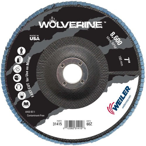 7″ Vortec Pro Abrasive Flap Disc, Flat, Phenolic Backing, 60Z, 7/8″ Arbor Hole - Top Tool & Supply