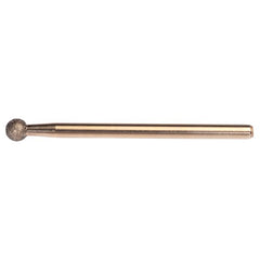 1/4″ Electroplated CBN Mandrel 100 Grit Spherical Ball end - Top Tool & Supply