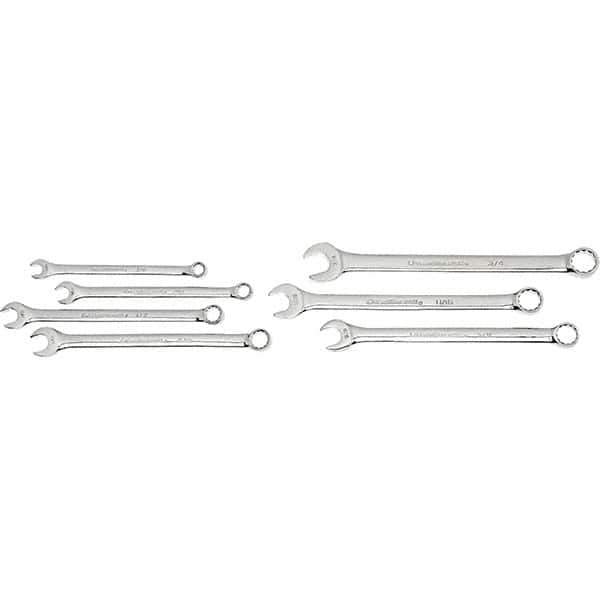 GearWrench - 7 Piece, 3/8" to 3/4", 12 Point Ratcheting Combination Wrench Set - Inch Measurement Standard, Chrome Finish, Comes in Nylon Roll - Top Tool & Supply