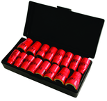 Insulated 3/8" Drive Inch & Metric Socket Set 5/16"-3/4" and 8.0mm - 19mm Sockets in Storage Box. 16 Pc Set - Top Tool & Supply