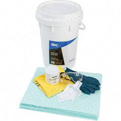 Brady SPC Sorbents - 9 Gal Capacity Hazardous Materials Spill Kit - 6.5 Gal Polyethylene Bucket - Top Tool & Supply