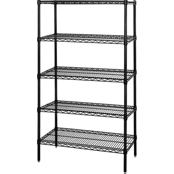 Quantum Storage - 5 Shelf Wire Shelving Add-On Unit - 36" Wide x 72" Deep x 54" High, - Top Tool & Supply