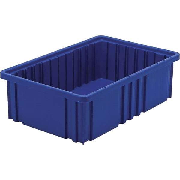 Quantum Storage - 40 Lb Load Capacity Blue Polypropylene Dividable Container - Stacking, 5" Long x 10.9" Wide x 16-1/2" High - Top Tool & Supply