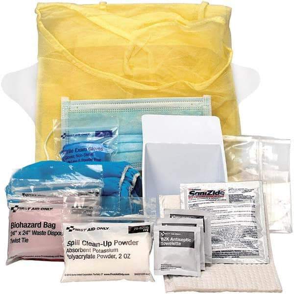 PRO-SAFE - 13 Piece, Bloodborne Pathogen Kit - 1-3/4" Wide x 8-1/4" Deep x 8-1/4" High, No Container Included - Refill Only - Top Tool & Supply