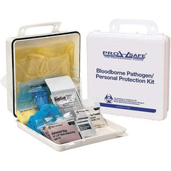 PRO-SAFE - Personal Protection Bloodborne Pathogen Kit - 2-3/4" Wide x 9-1/4" Deep x 9-1/4" High, Plastic Box - Top Tool & Supply